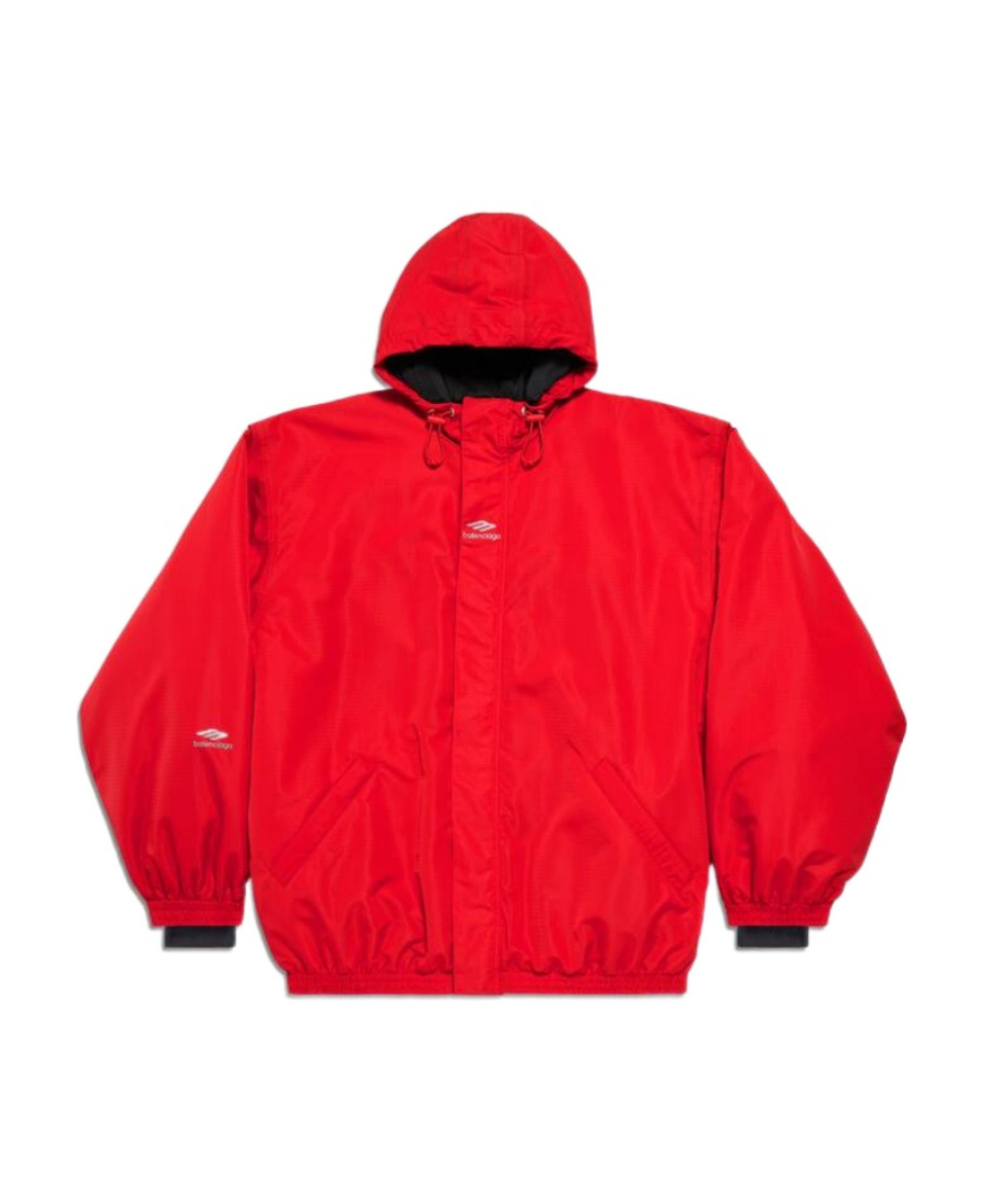Balenciaga Logo-print Hooded Ski Jacket In Red