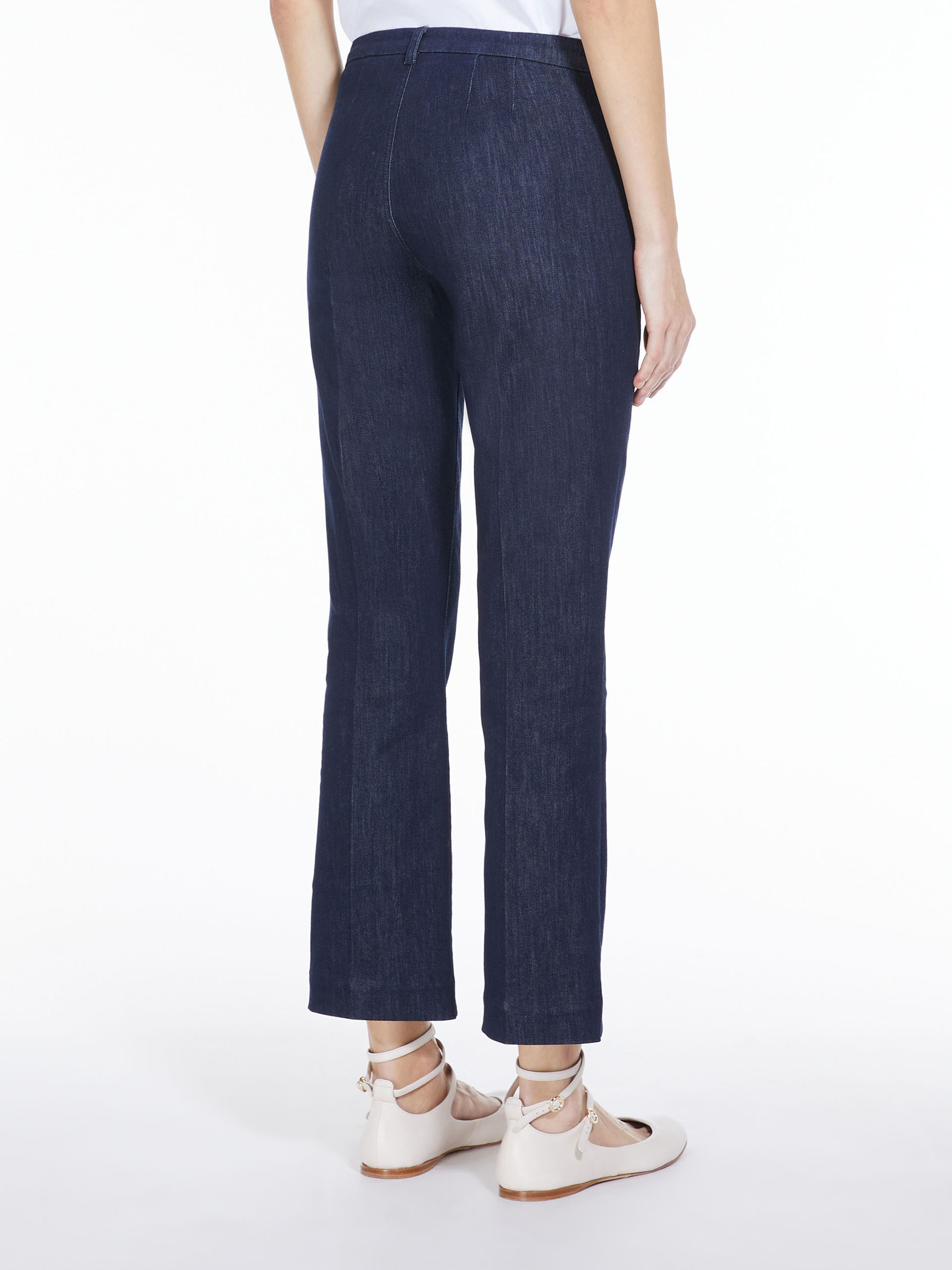 Max Mara Horn Denim Trousers In Black