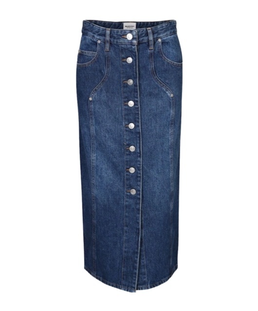 Isabel Marant Étoile Marant Etoile Vandy Denim Cotton Skirt In Blue