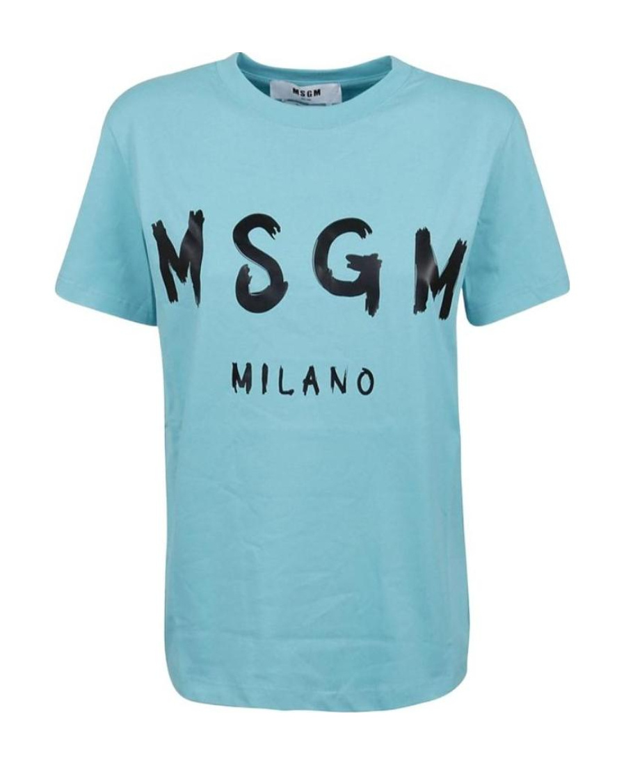 Msgm Logo Short-sleeved T-shirt In Blue