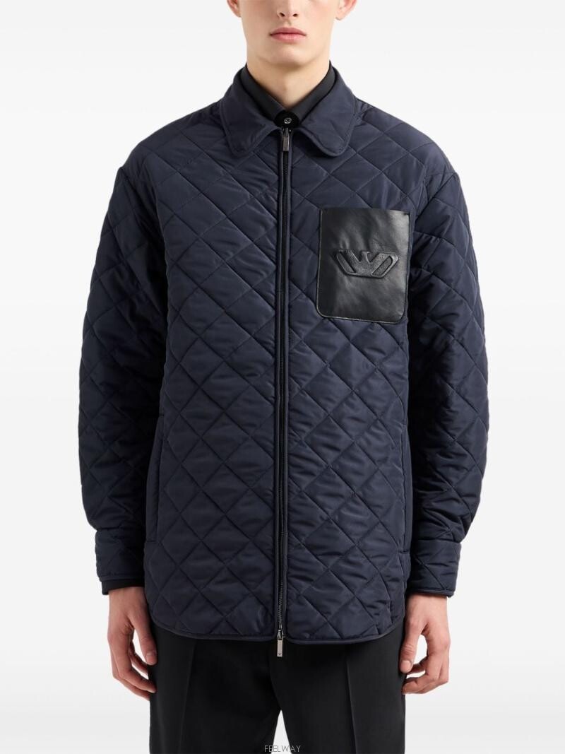 Emporio Armani Diamond-quilted Jacket In Black