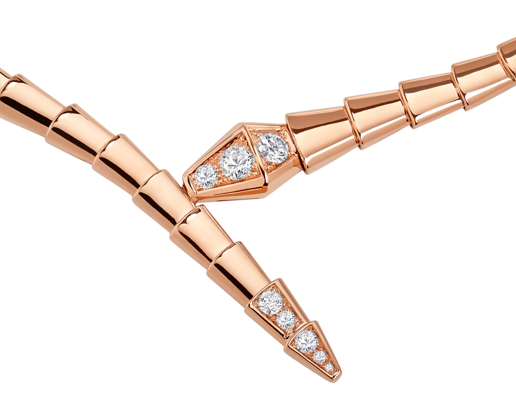 Bvlgari Womens Rose Gold Serpenti Viper 18ct Rose-gold And 0.41ct Brilliant-cut Diamond Necklace In Yellow