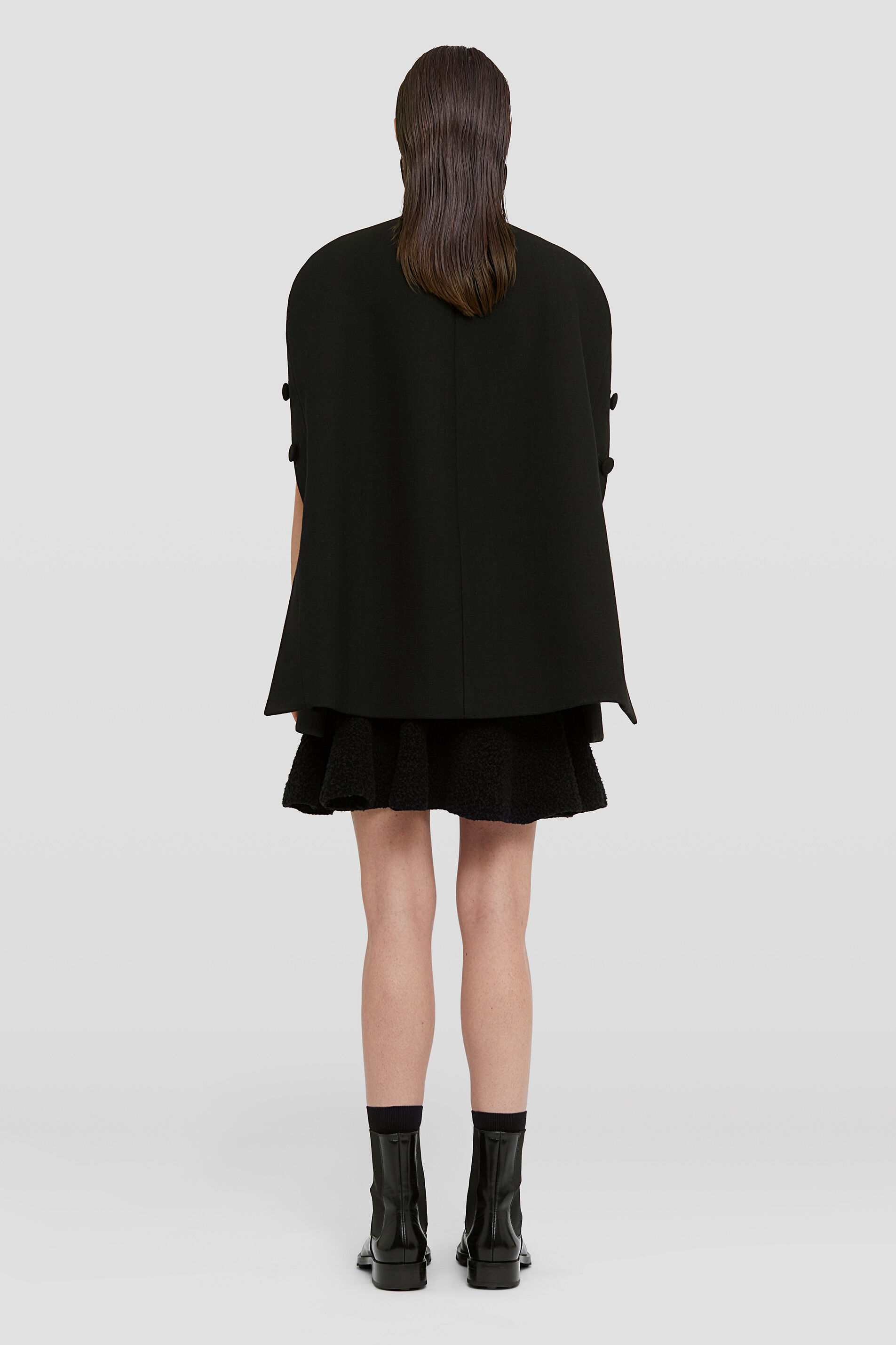 Jil Sander Buttoned Slit-sleeves Coat In Black