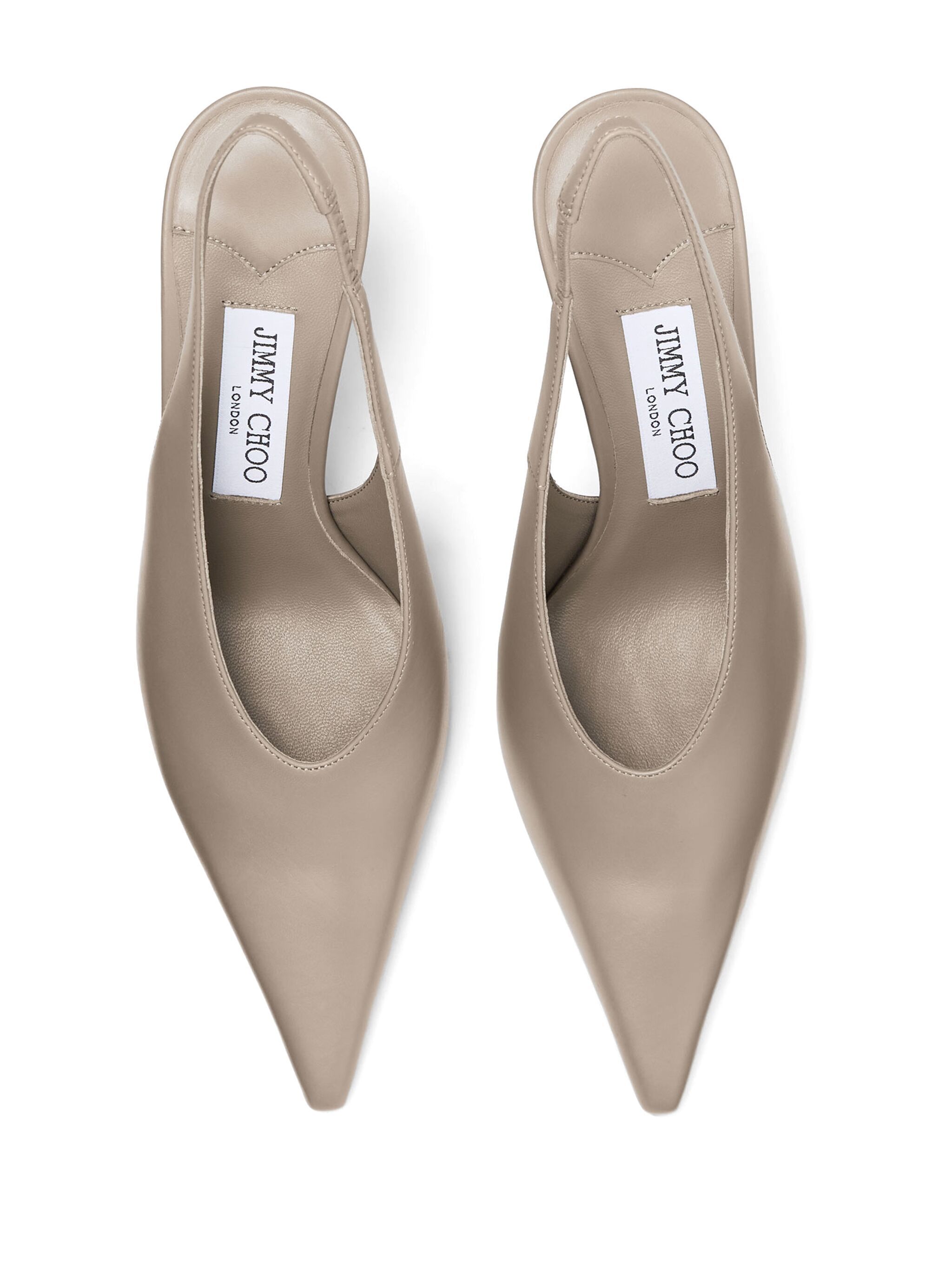 Jimmy Choo Womens Taupe Isa 95 Slingback Leather Heeled Courts In Nude