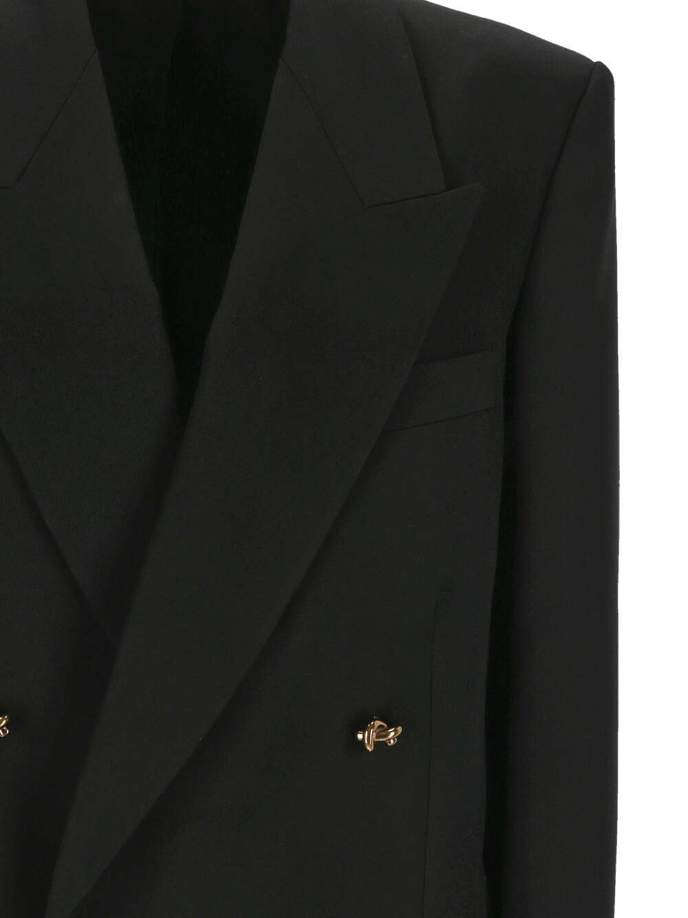 Bottega Veneta Knot Double-breasted Oversized Blazer Jacket In Black