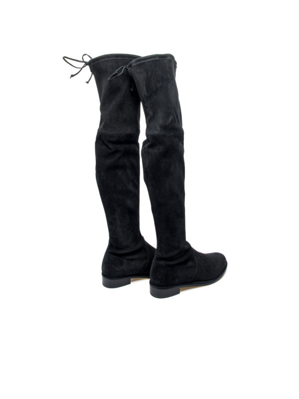 Stuart Weitzman Lowland Lift Suede Thigh-high Boots In Black