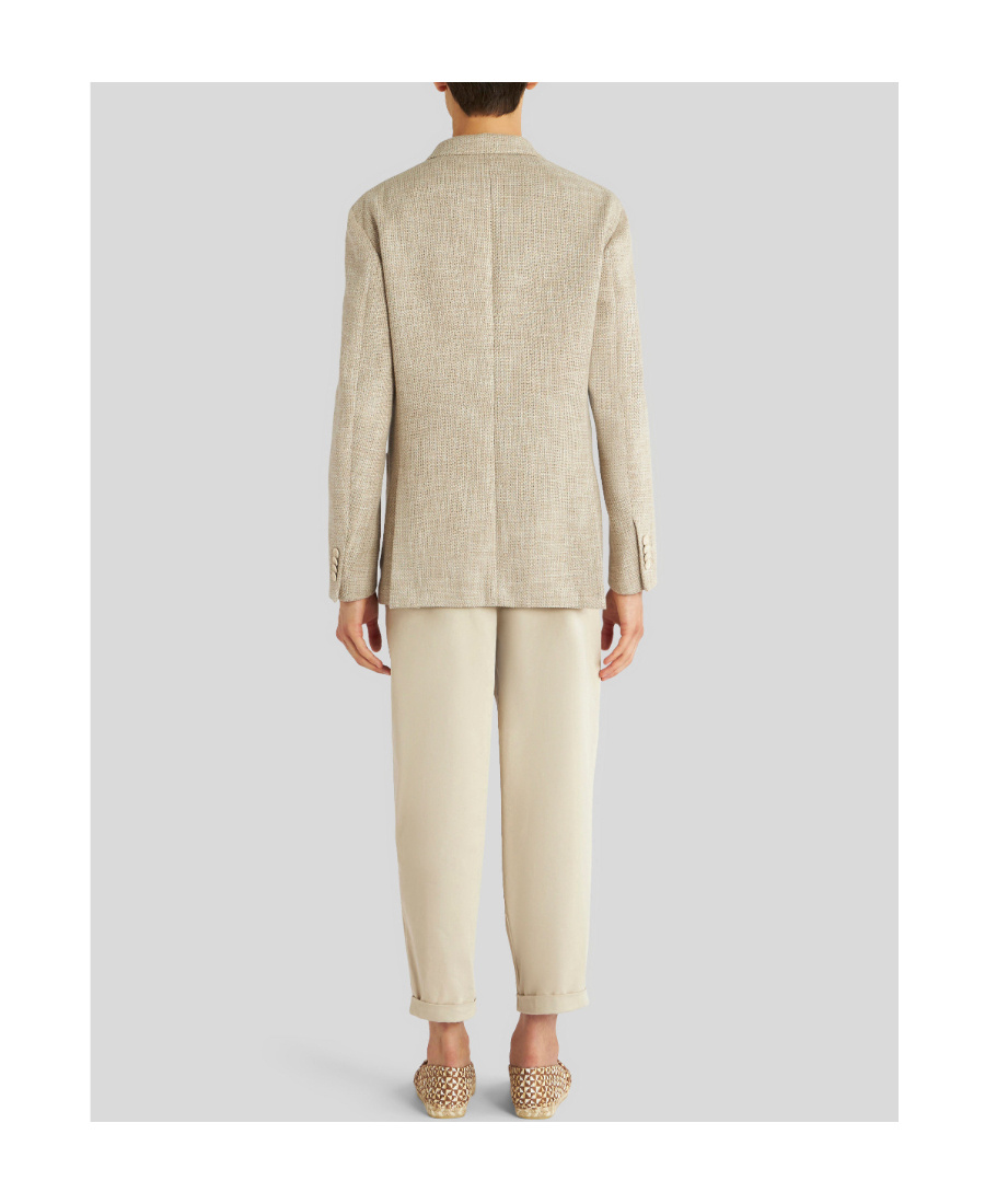 Etro Double-breasted Peak-lapel Blazer In Nude