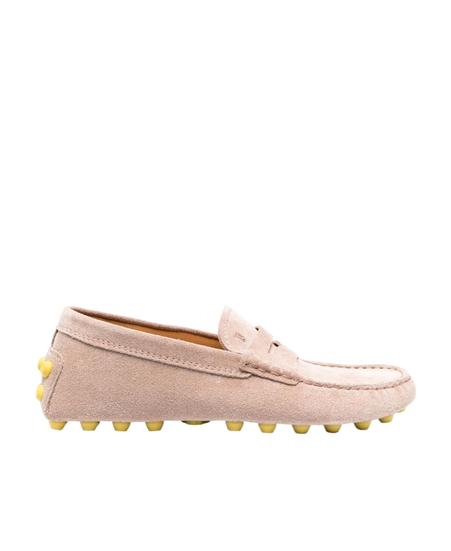 Tod's Gommino Bubble Suede Driving Shoes In Nude