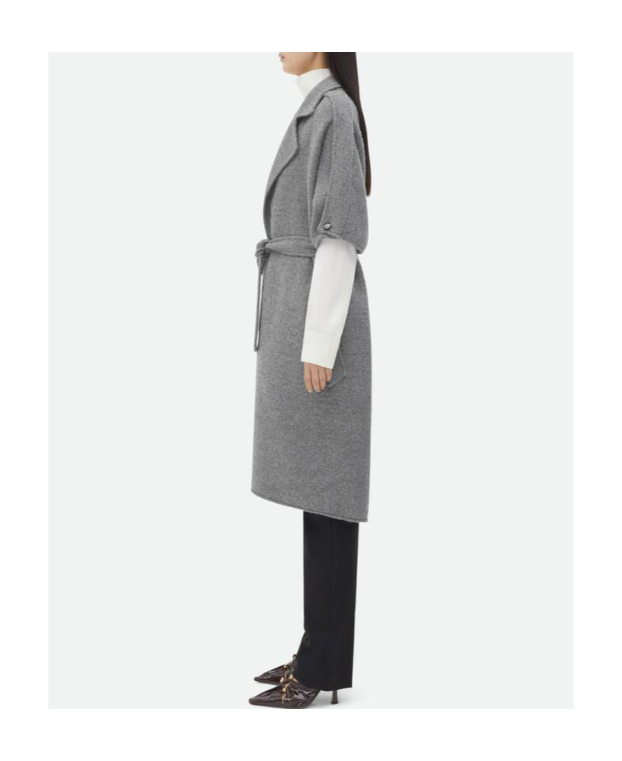 Bottega Veneta Wool Cashmere Single-breasted Coat In Gray