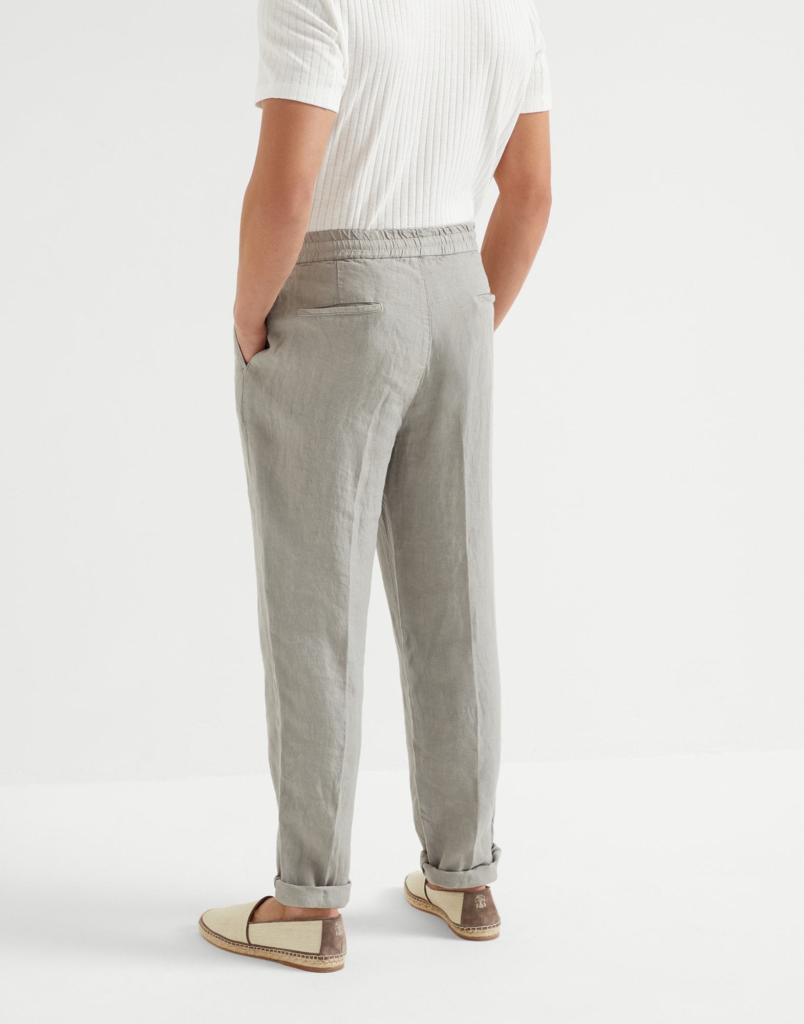 Brunello Cucinelli Drawstring-waistband Tapered Trousers In Gray
