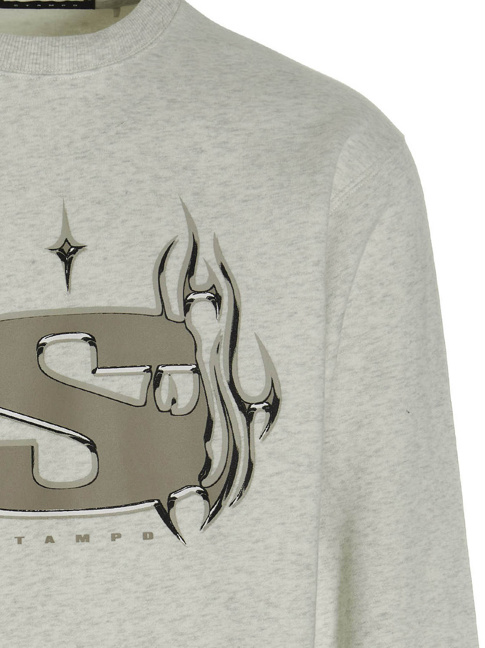Stampd Grey Chrome Flame Sweatshirt In Gray