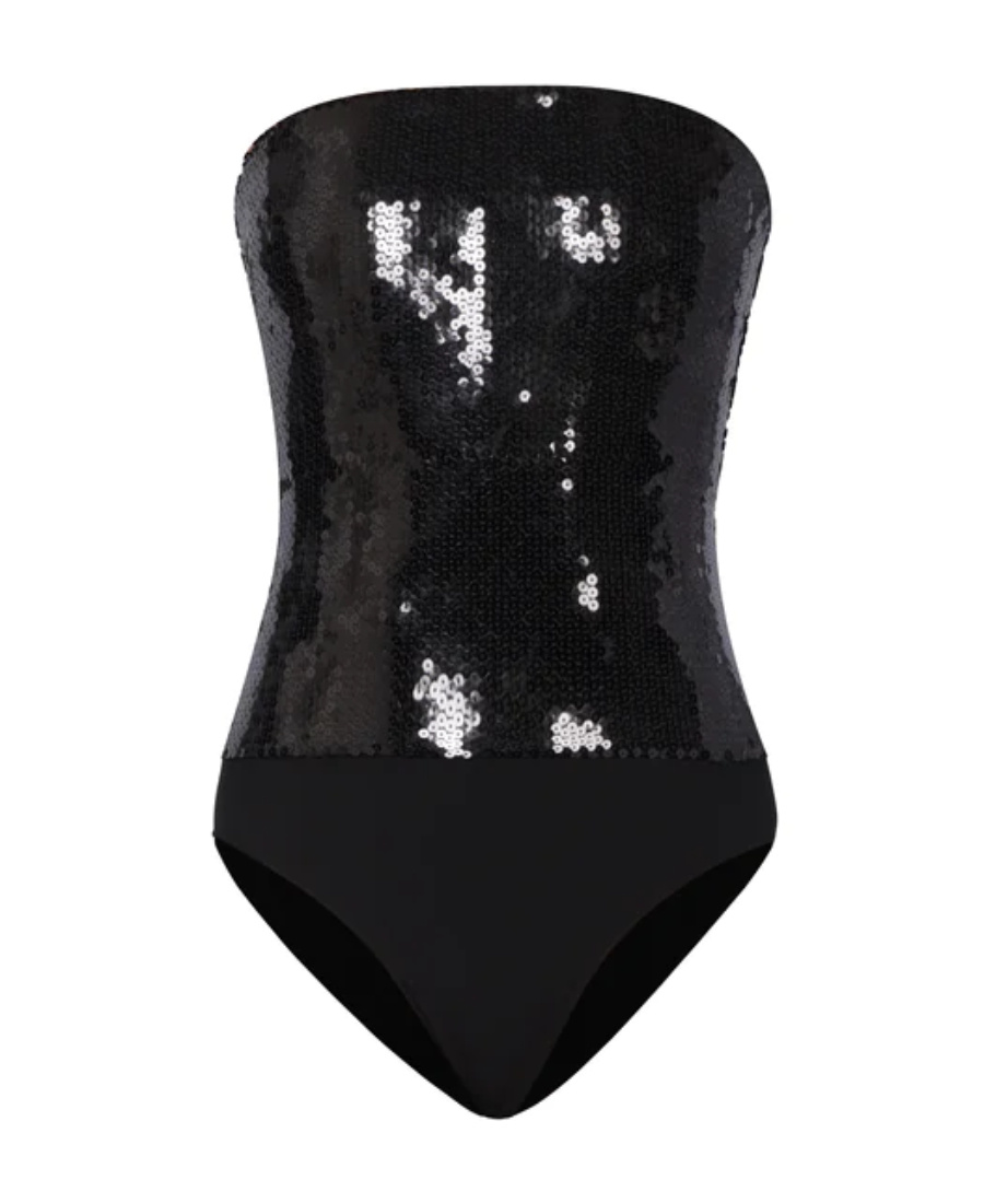 Alexandre Vauthier Sequin-embellished Strapless Bodysuit In Black