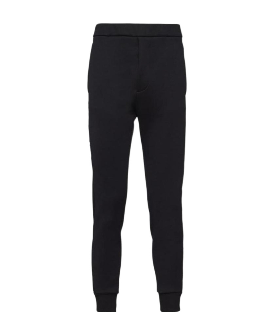 Prada Technical Fleece Track Pants In Black