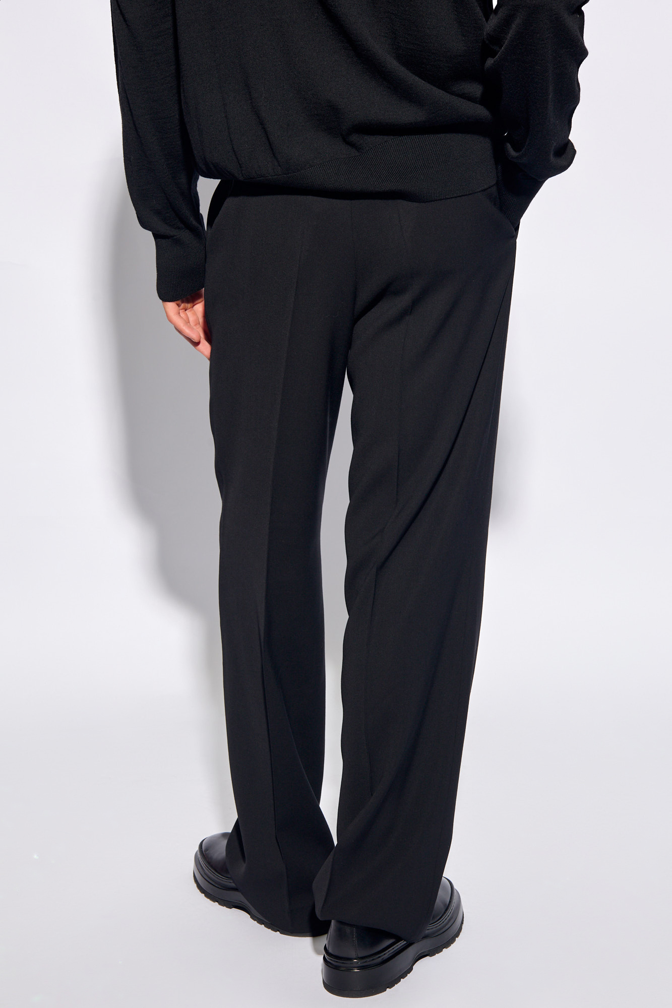 AMI ALEXANDRE MATTIUSSI AMI PLEATED WIDE-LEG TAILORED TROUSERS