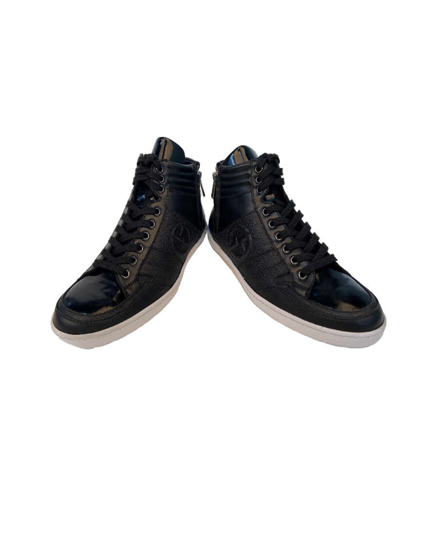Giorgio Armani Tie Casual Sports Shoes In Black