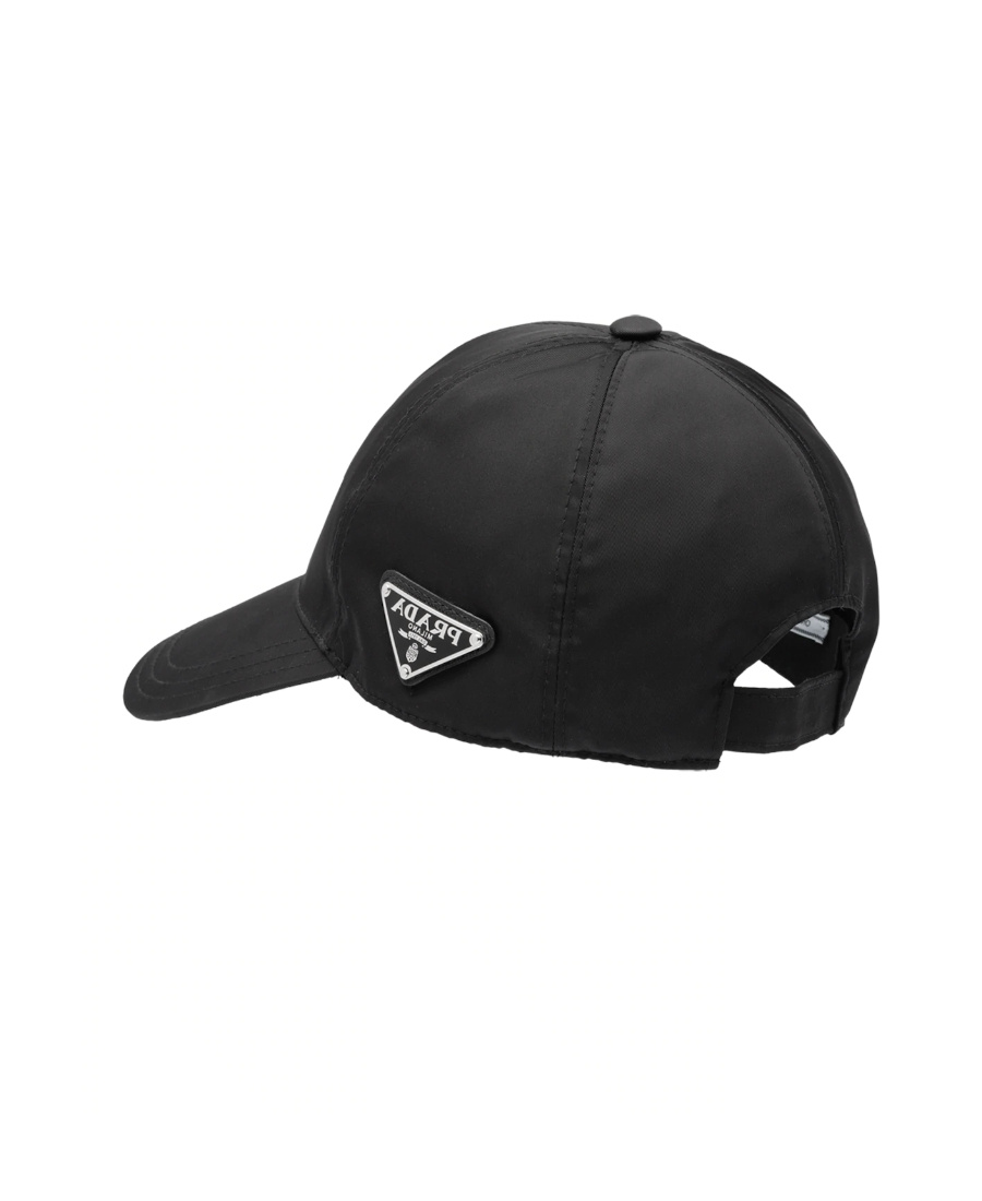 Prada Logo Plaque Baseball Cap In Black