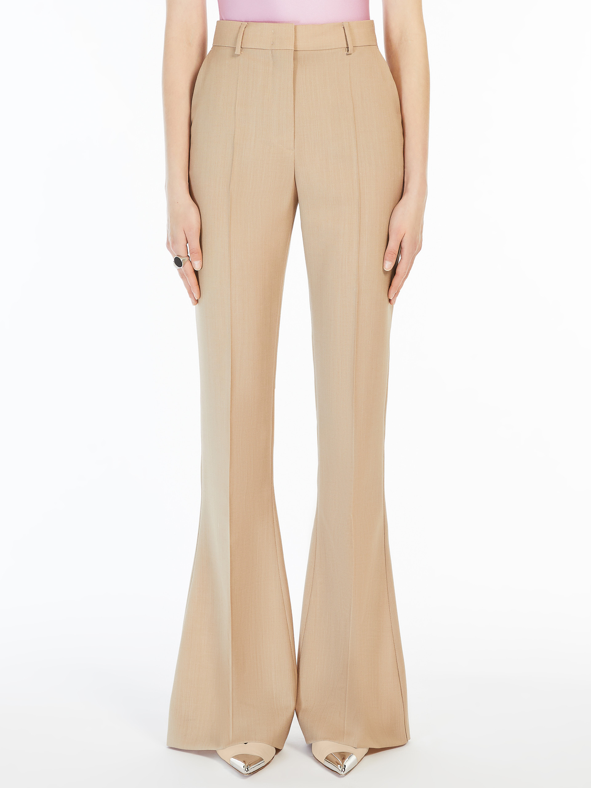 Sportmax Multi-pocket Bell Bottoms In Nude