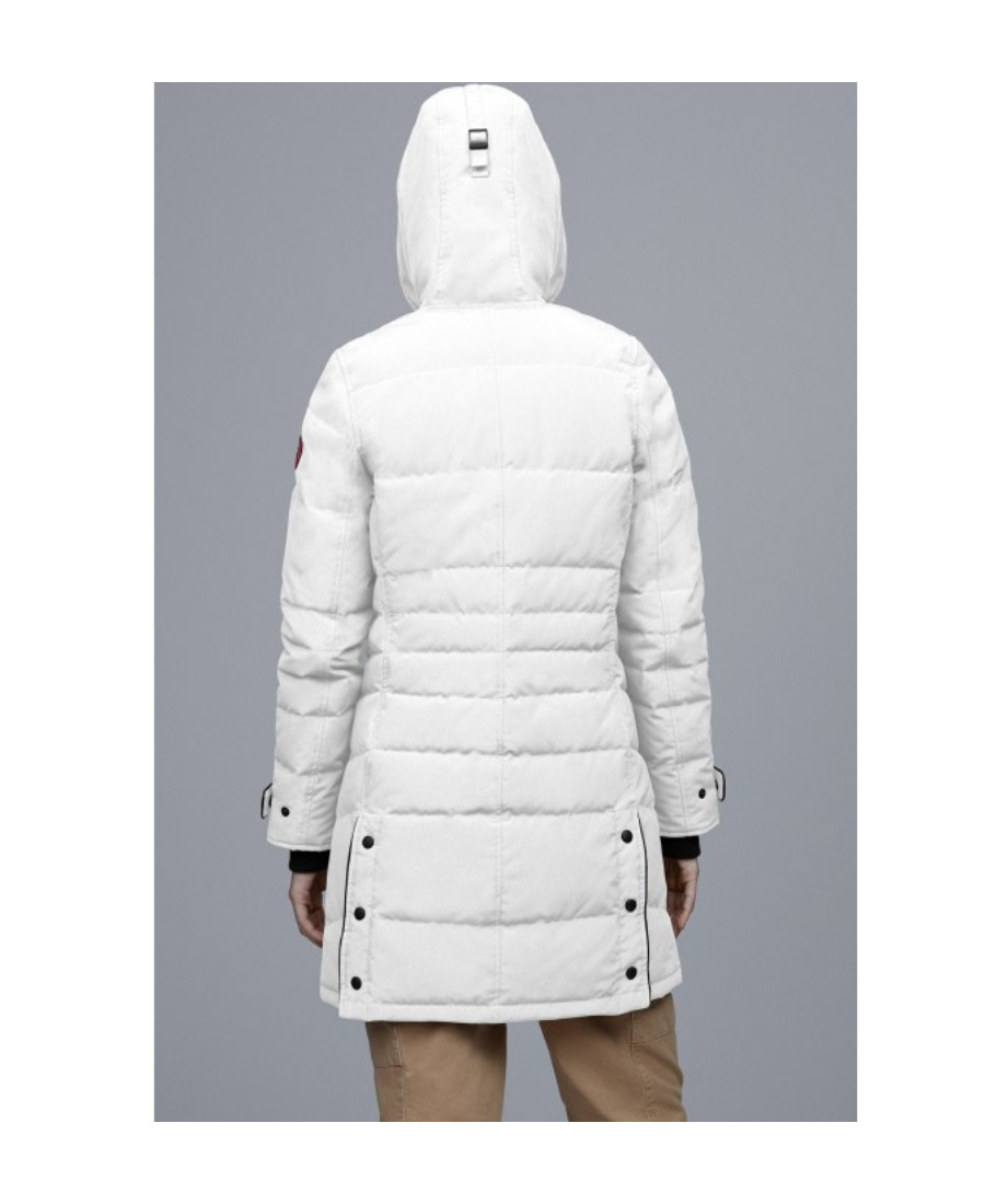 Canada Goose Logo Patch Down Jacket In White