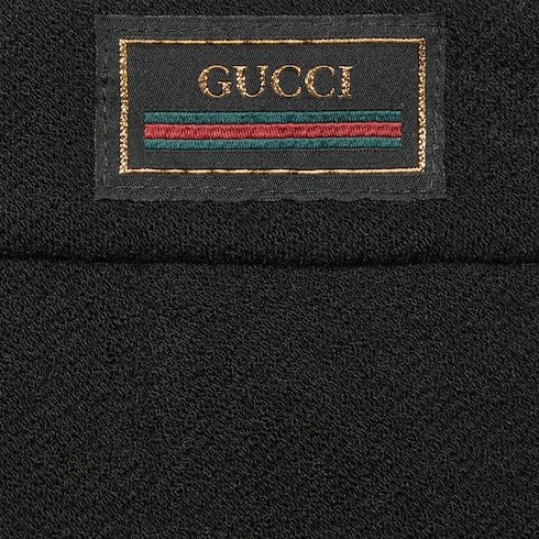 Shop Gucci Logo-appliqué Wool Shorts In Black