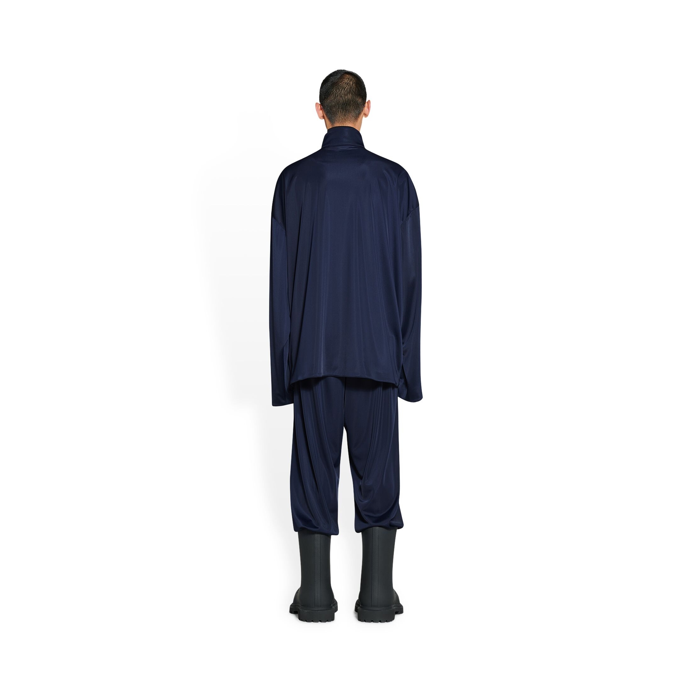 Balenciaga Roll-neck Zip Jacket In Blue