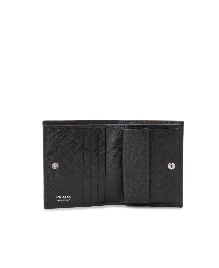 Prada Triangle-logo Saffiano Leather Wallet In Black