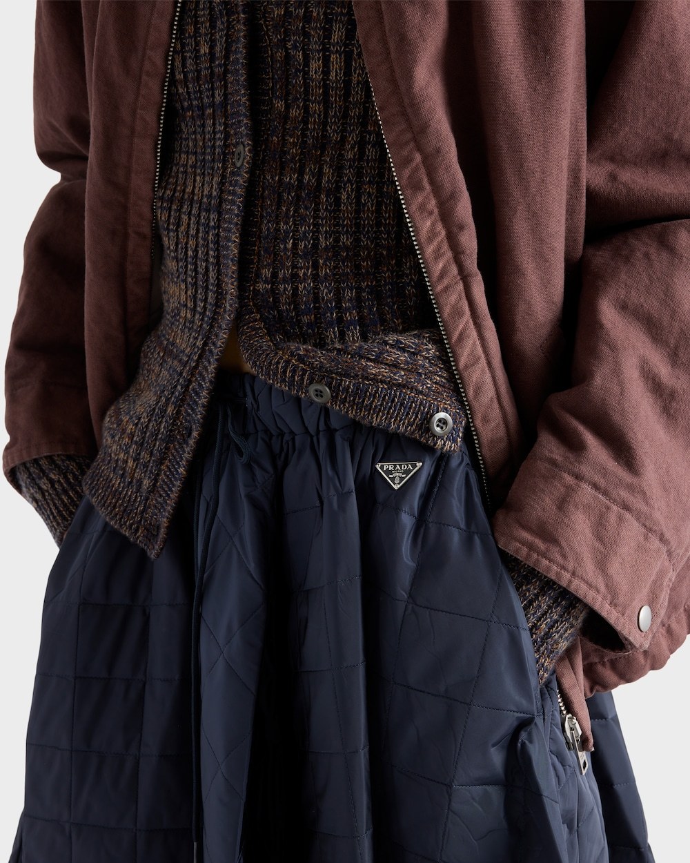 Prada Re-nylon Circle Skirt In Blue