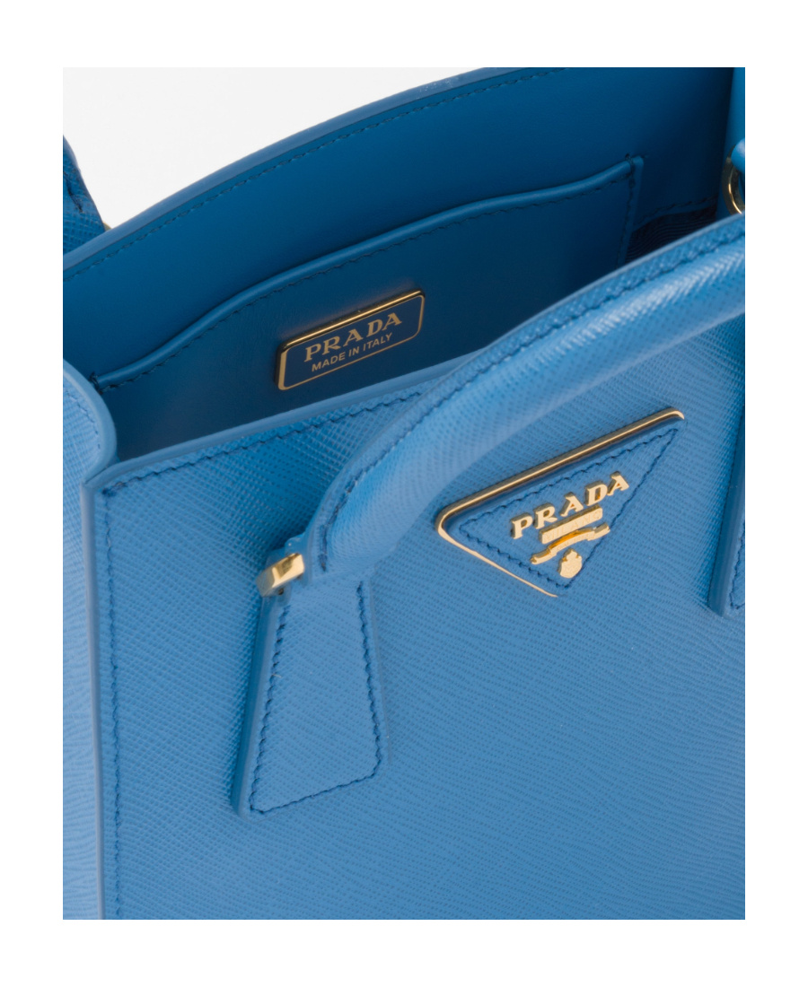 Shop Prada Saffiano Leather Handbag In Blue
