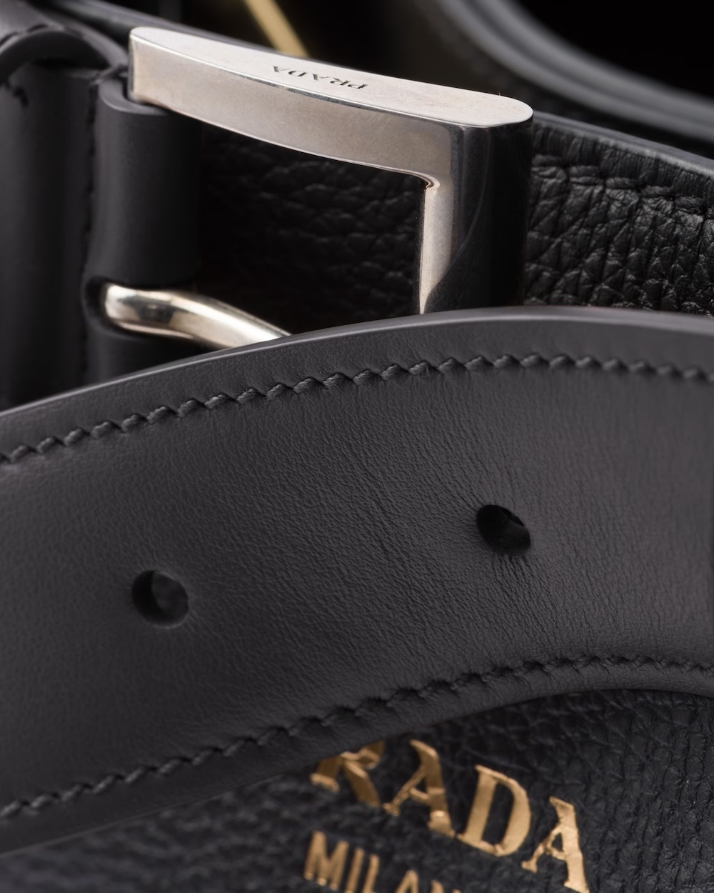 Prada Medium Leather Top Handle Bag In Black