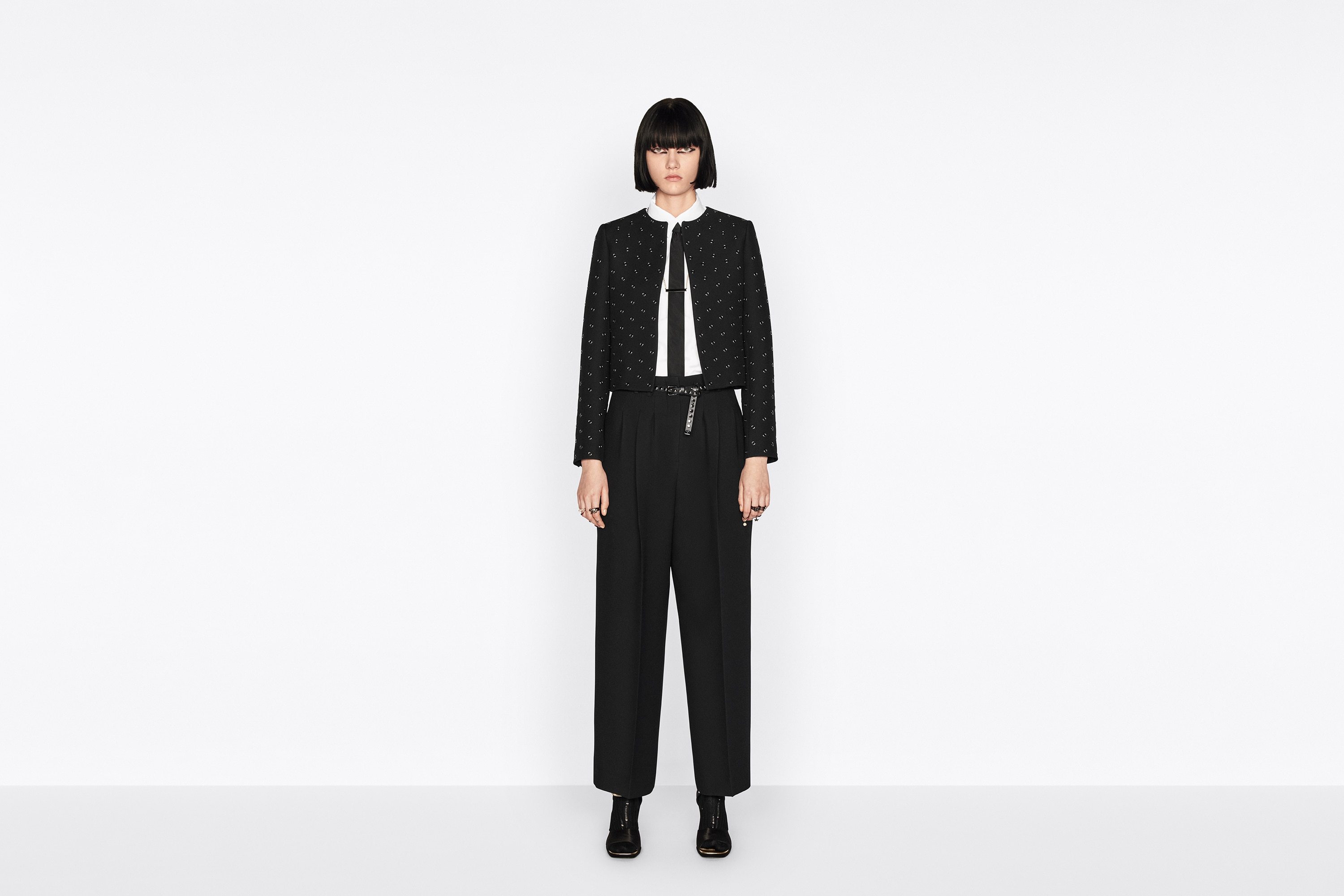 Dior Wool And Silk Pants Women In Black