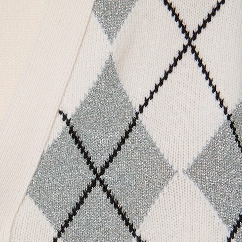 Gucci Long-sleeved Knitted Cardigan In White