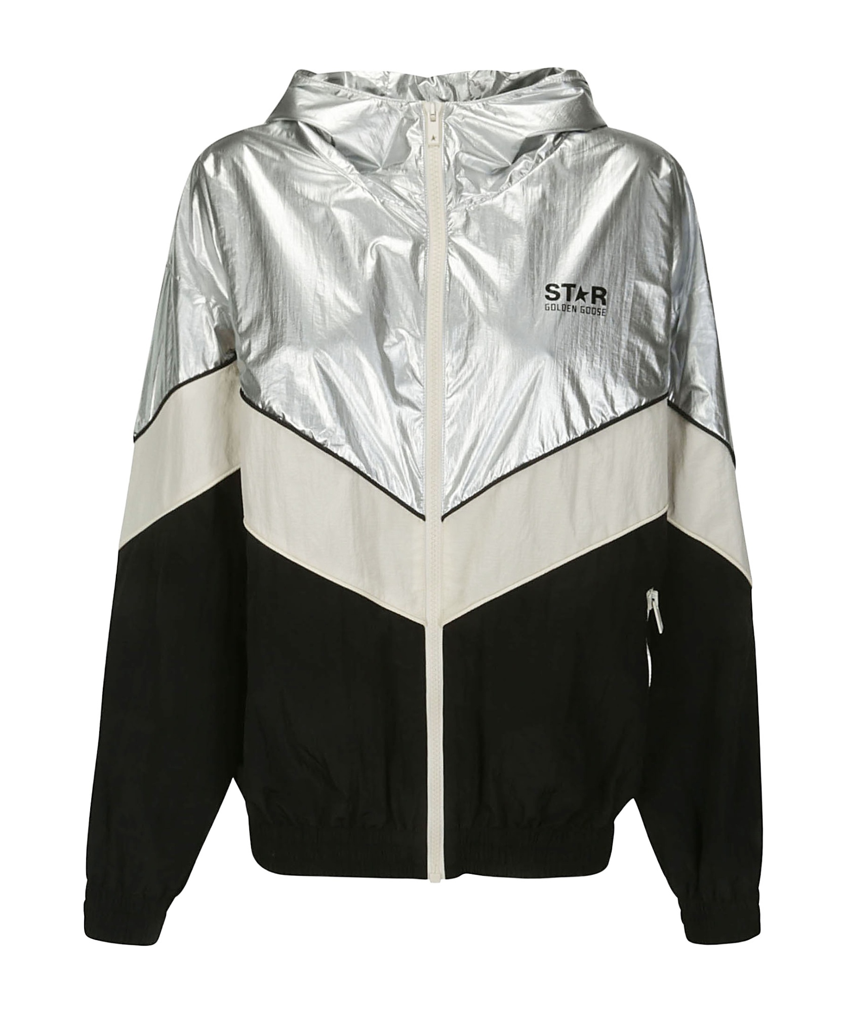 Golden Goose Letizia Hooded Windbreaker Jacket In Black