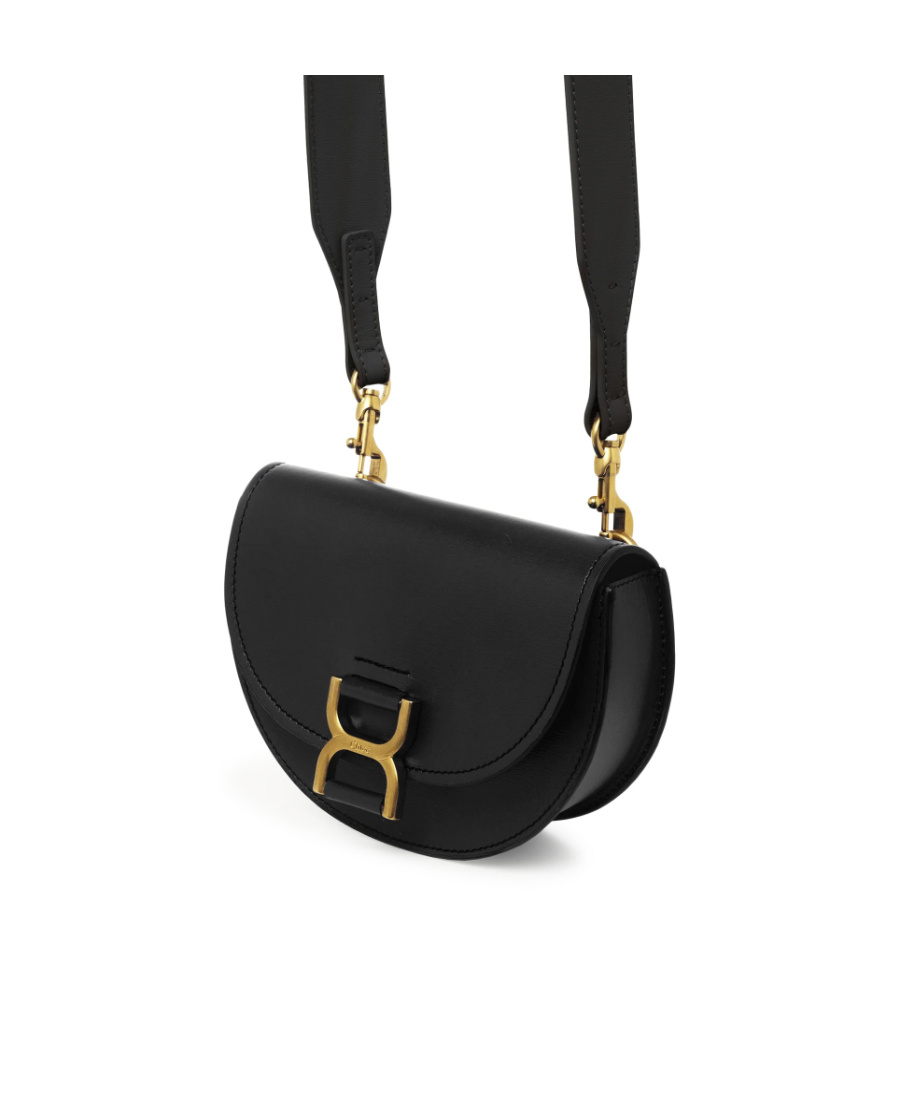 Chloé Chloe Marcie Mini Flap Leather Crossbody In Black
