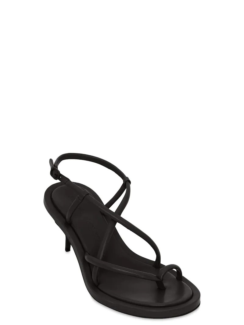 Alexander Mcqueen Strappy Leather Sandals In Black