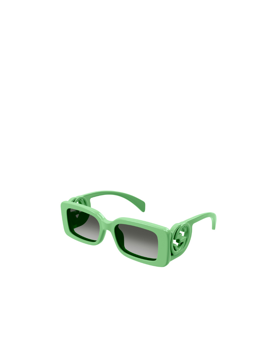 Gucci Chaise Lounge Rectangle-frame Sunglasses In Green