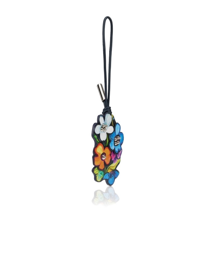 Christian Louboutin Flower Keychain In Multi