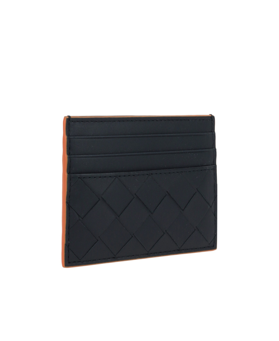Shop Bottega Veneta Intrecciato Leather Cardholder In Black