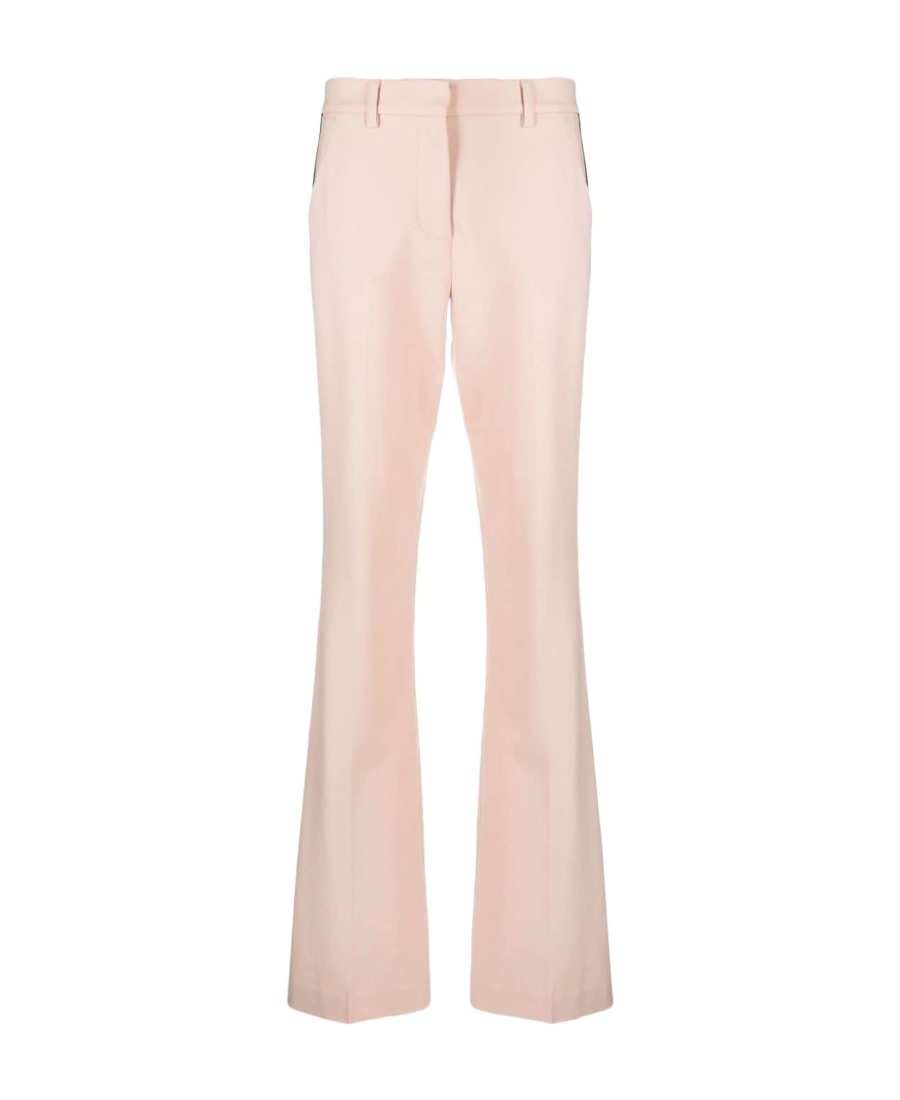 P.a.r.o.s.h Flared Trousers With Side Stripe Detail In Nude