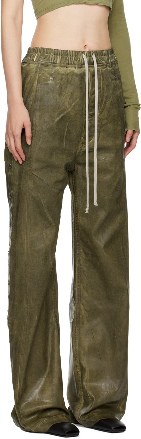 Rick Owens Drkshdw Green Porterville Pusher Jeans In Green