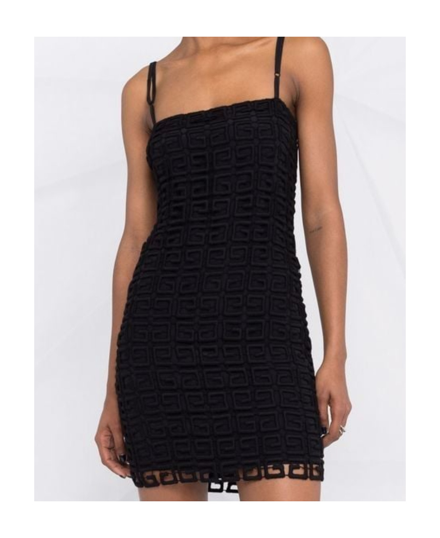 Givenchy 4g Embroidered Slip Dress In Black