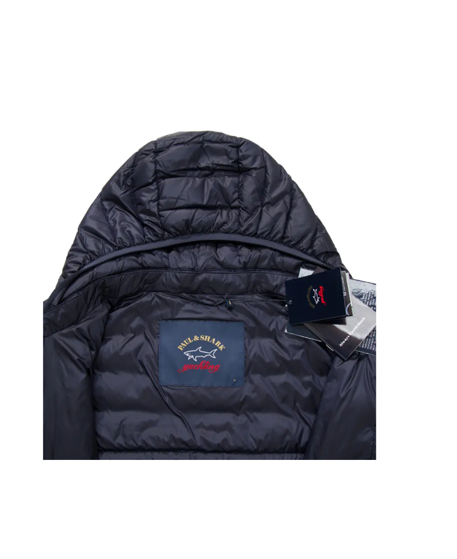 Shop Paul & Shark Ultralight Hooded Quilted Jacket In Black