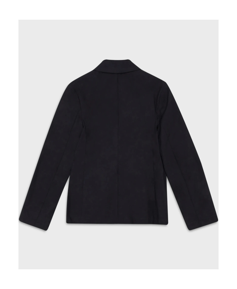 Emporio Armani Notched-lapels Cotton Blazer In Black