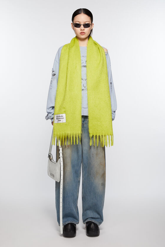 Shop Acne Studios Fringed Scarf In Yellow