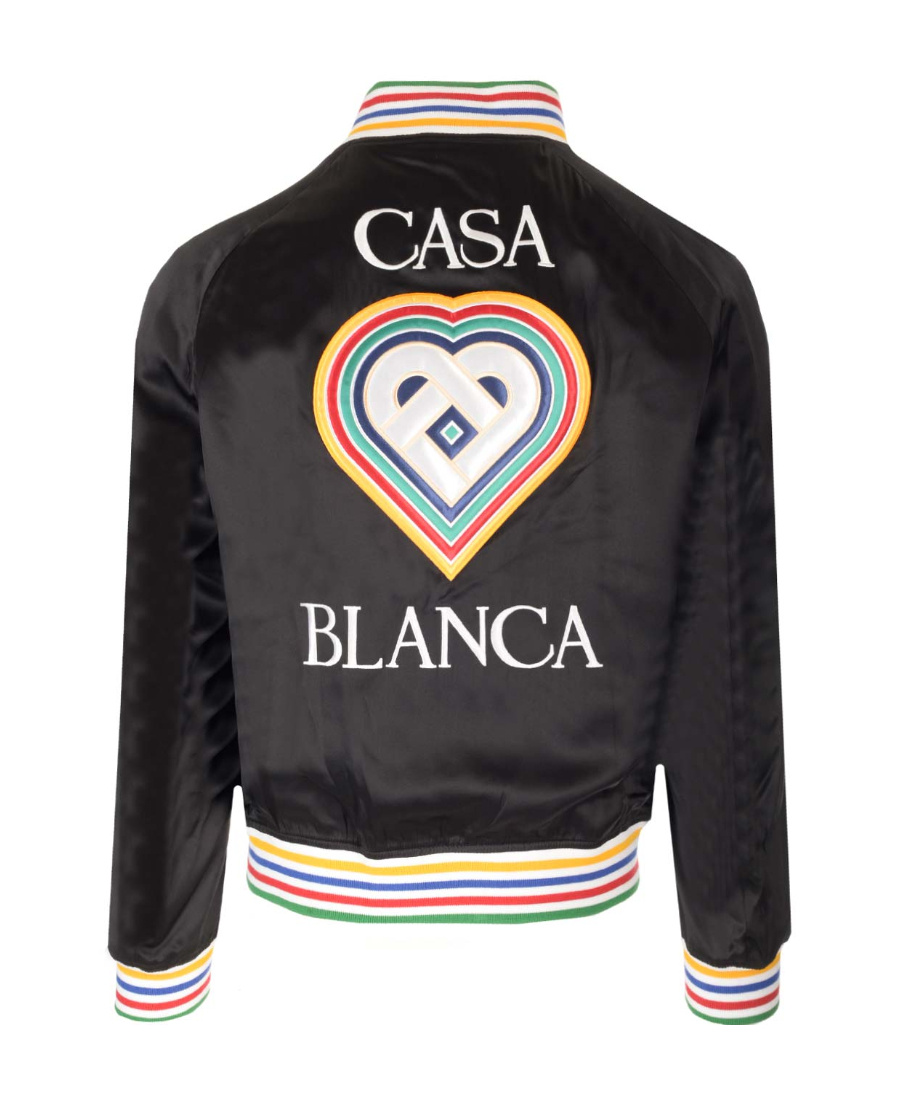 Shop Casablanca Souvenir Logo-patch Bomber Jacket In Black