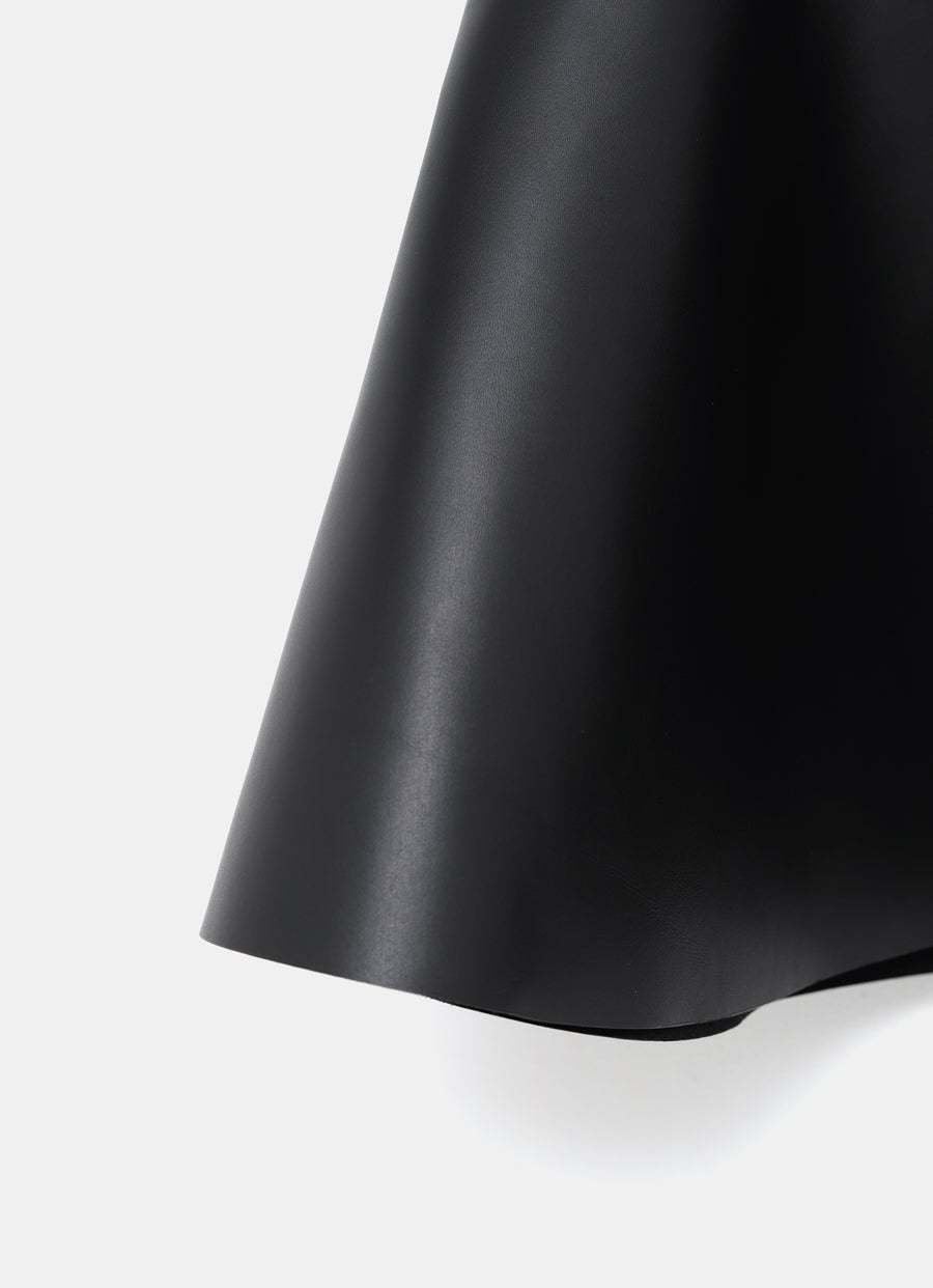 Jw Anderson Leather Mini Circle Skirt In Black