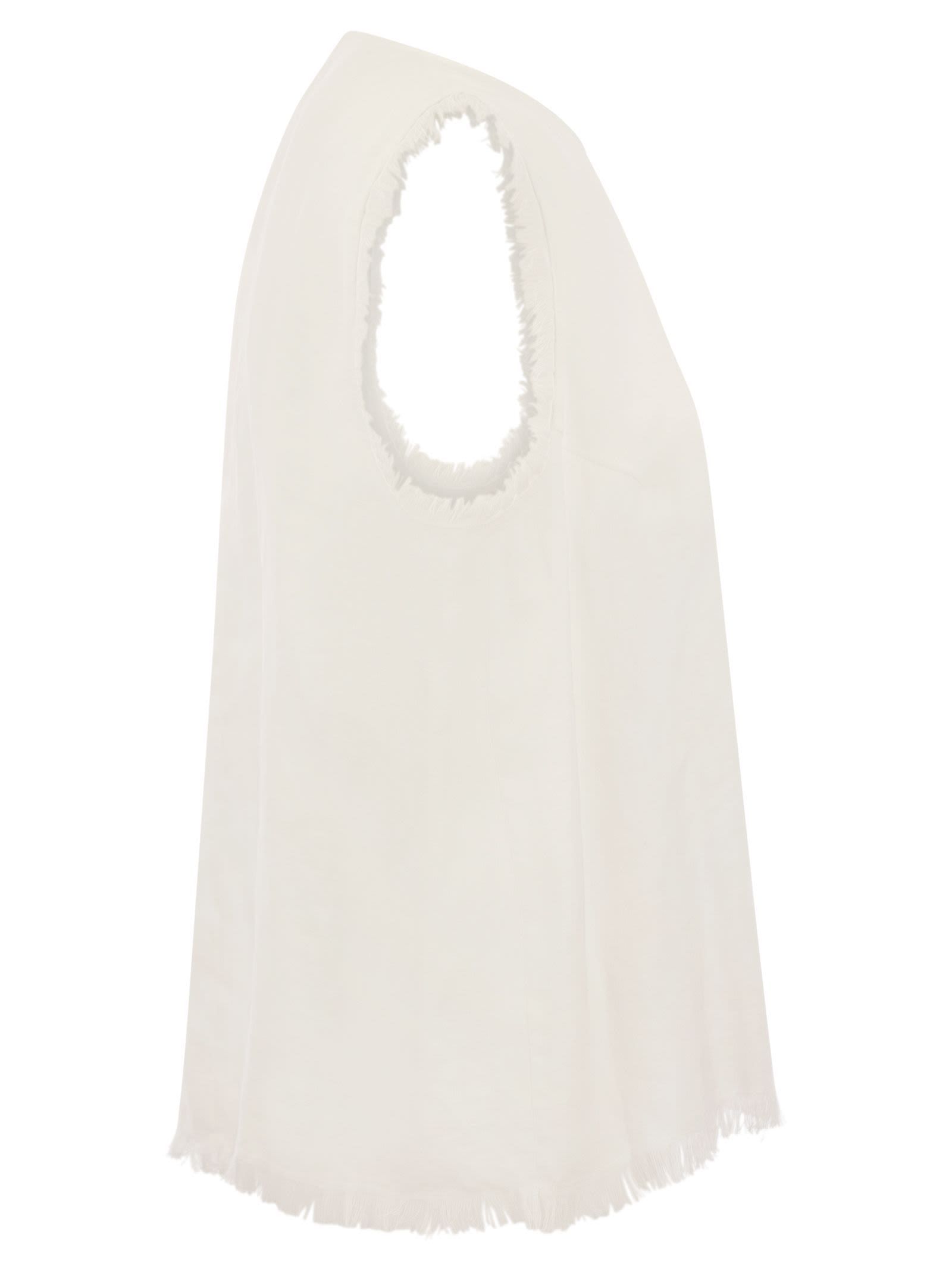 Antonelli Firenze Adrien Linen Sleeveless Jumper In White