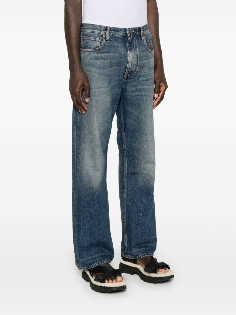 Valentino Garavani Washed Denim Jeans In Blue