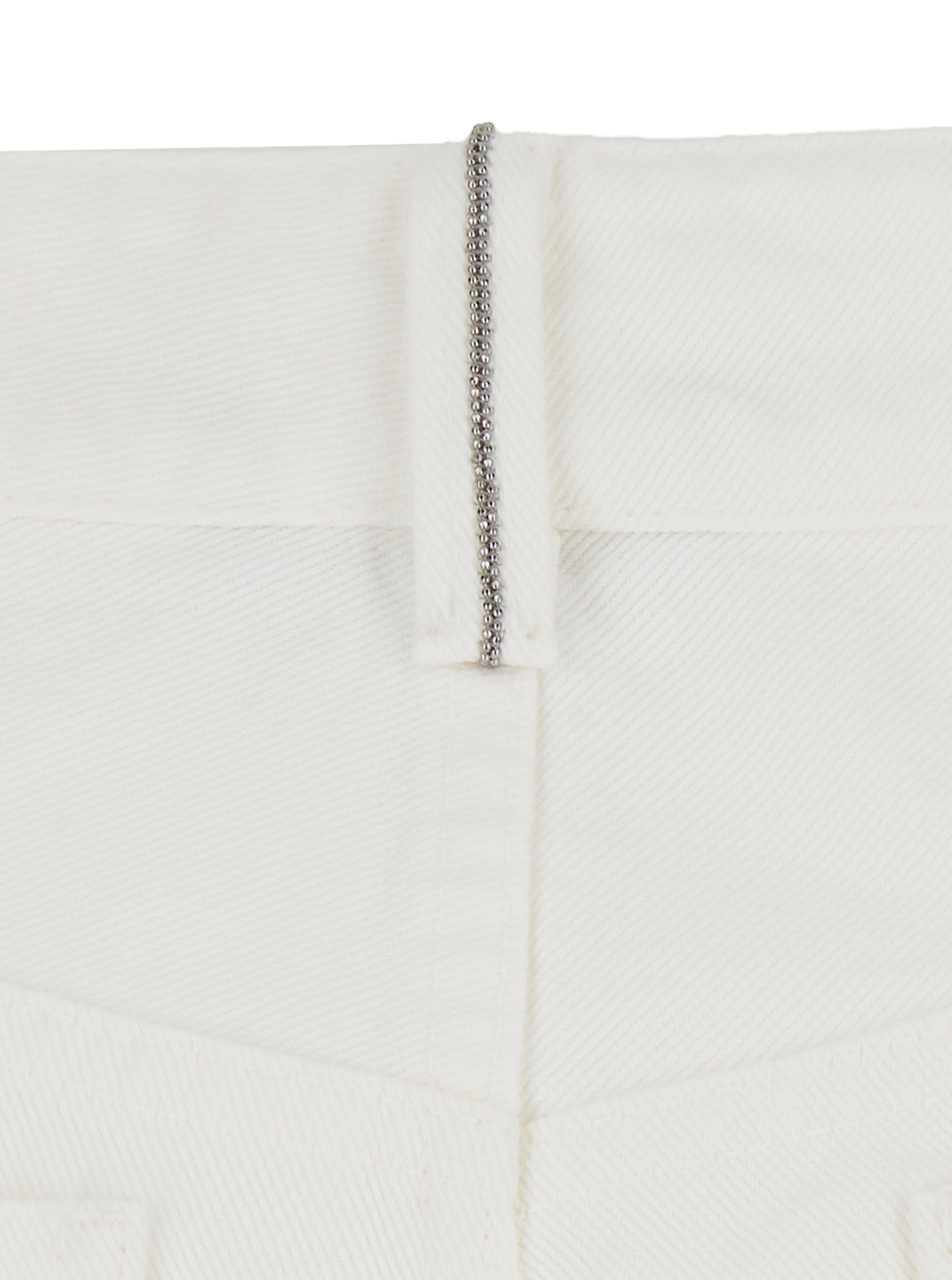 Brunello Cucinelli White Jeans With Wide Leg And Monil Detail On The Rear In Denim Woman