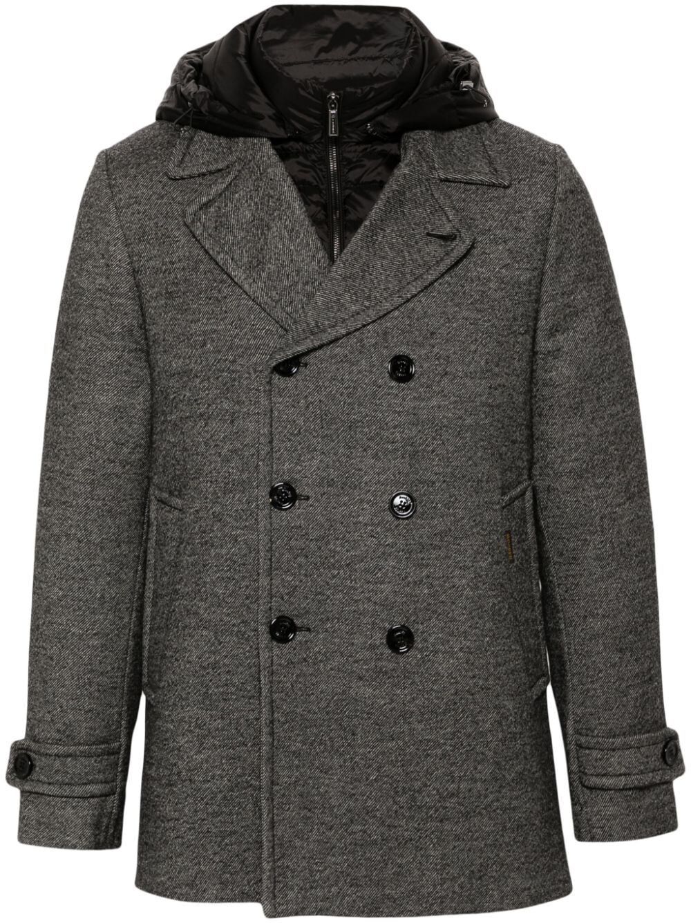 Moorer Eligio Padded Double-breasted Coat In Gray