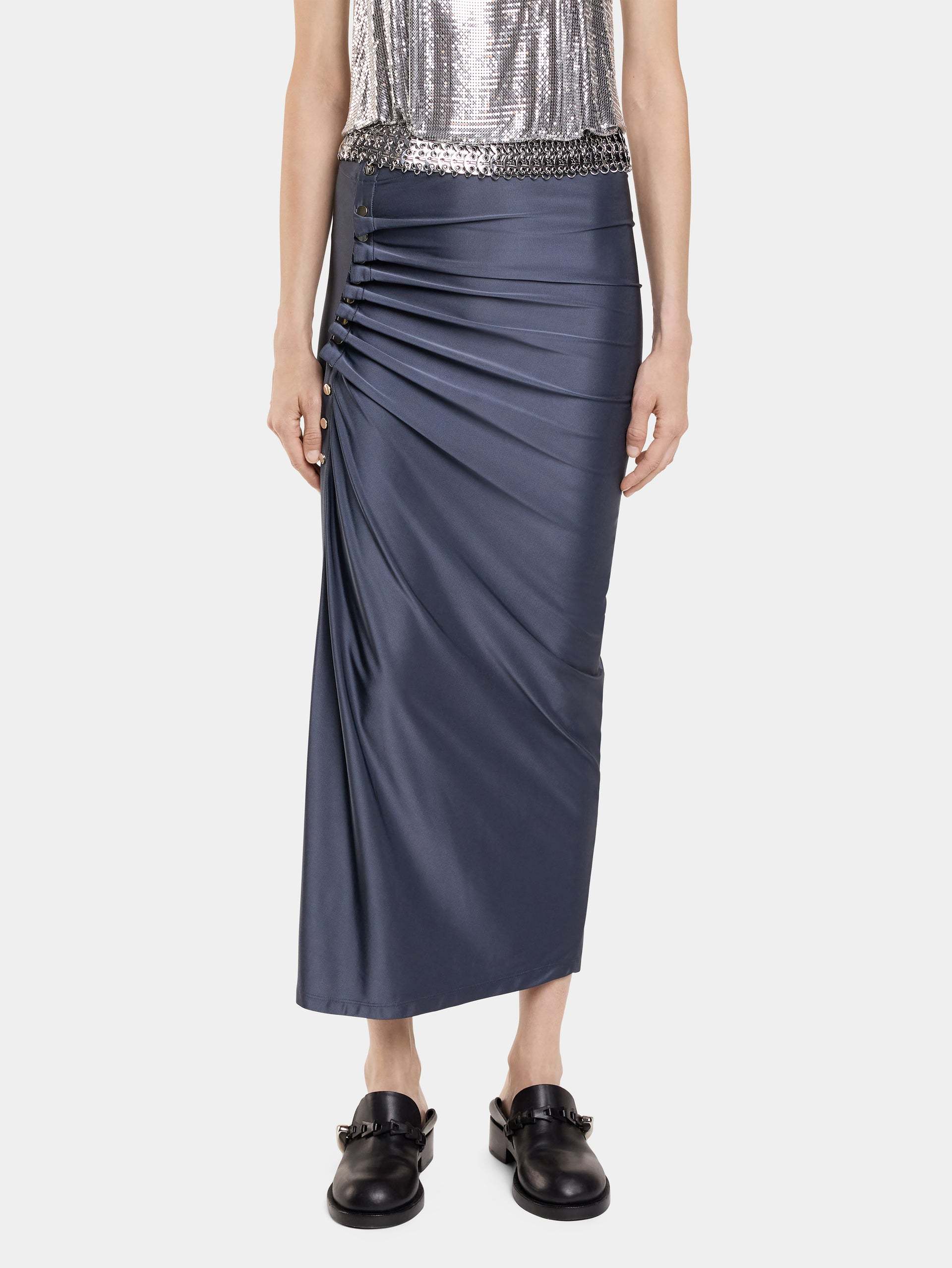 Rabanne Draped-detail Skirt In Blue