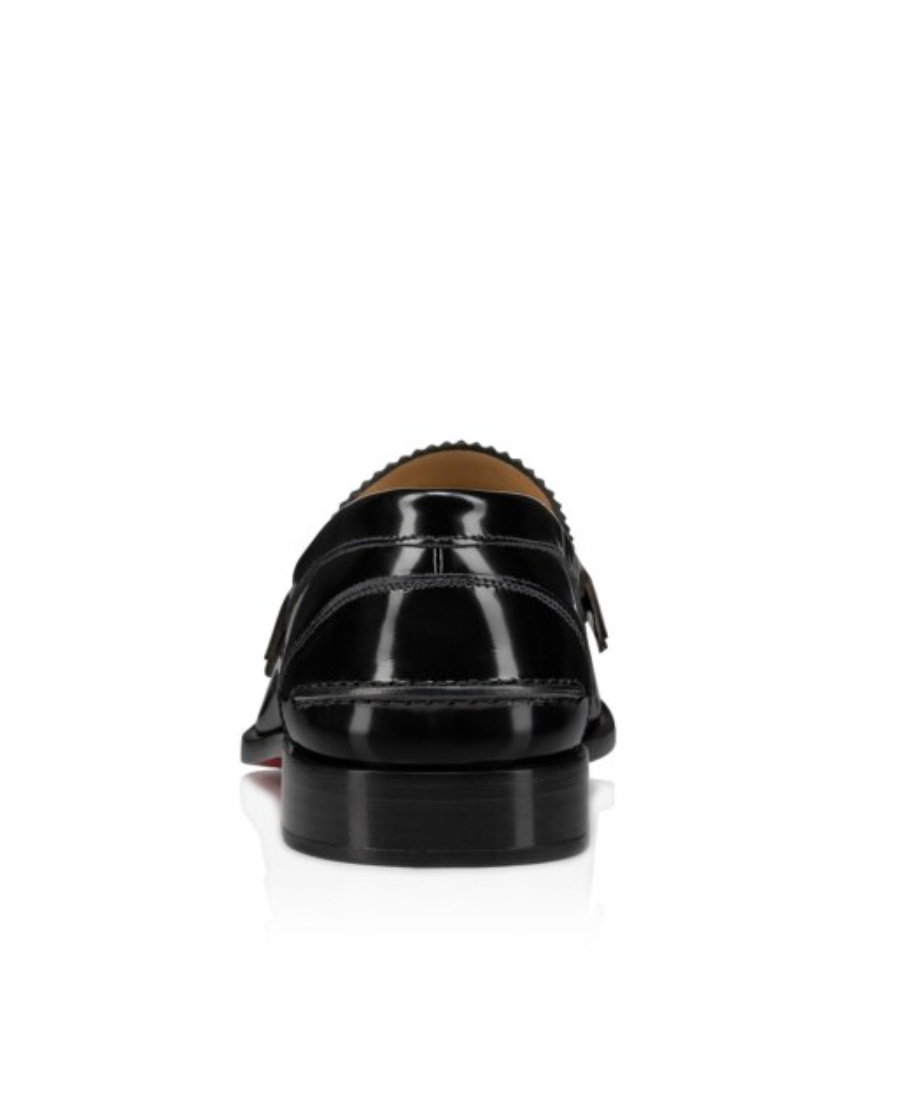 Christian Louboutin Penny Loafers In Black Leather In Black